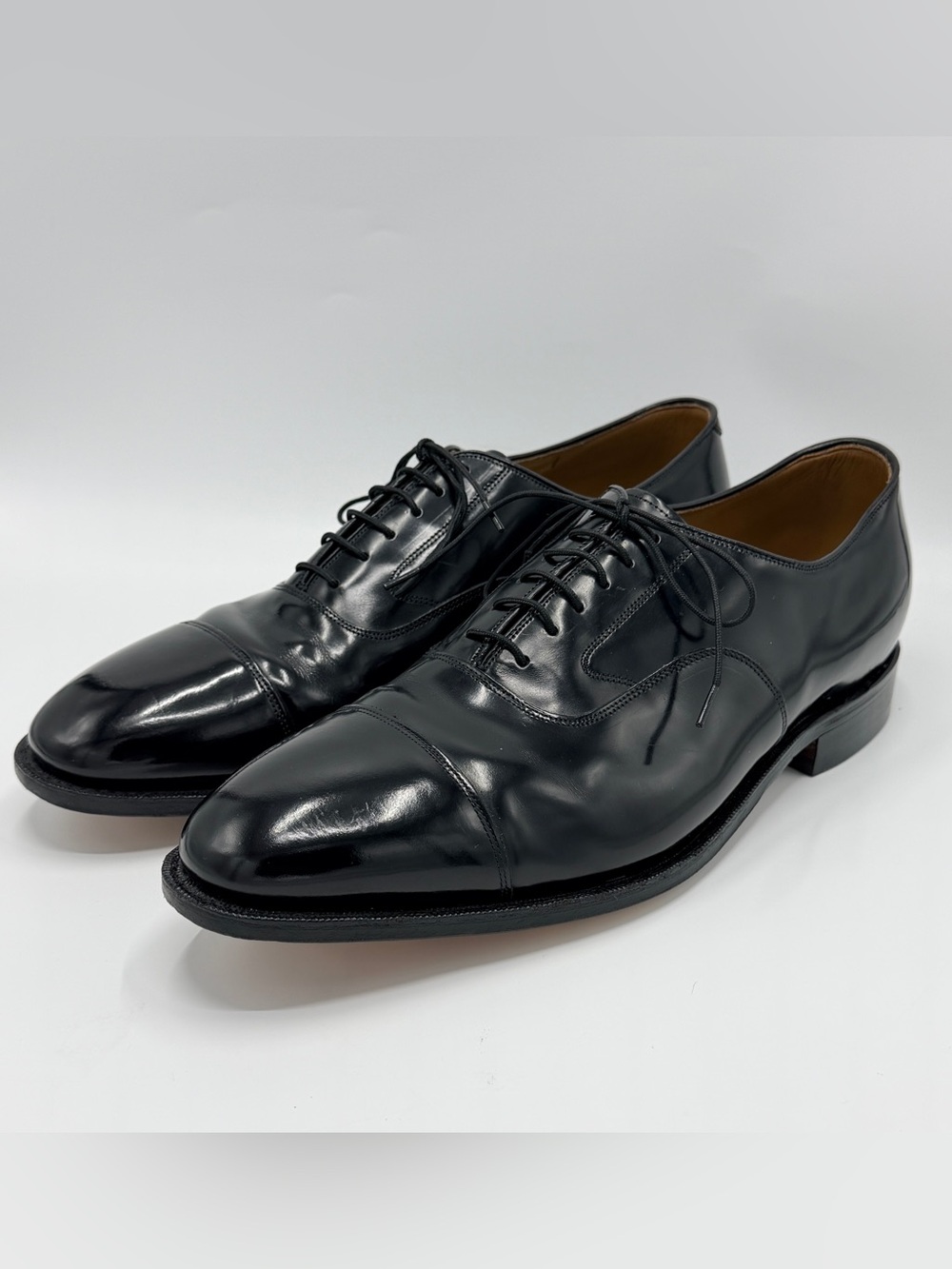 Johnston & Murphy Melton Toe Cap, Men’s size 13 3E, Black Premium Leather